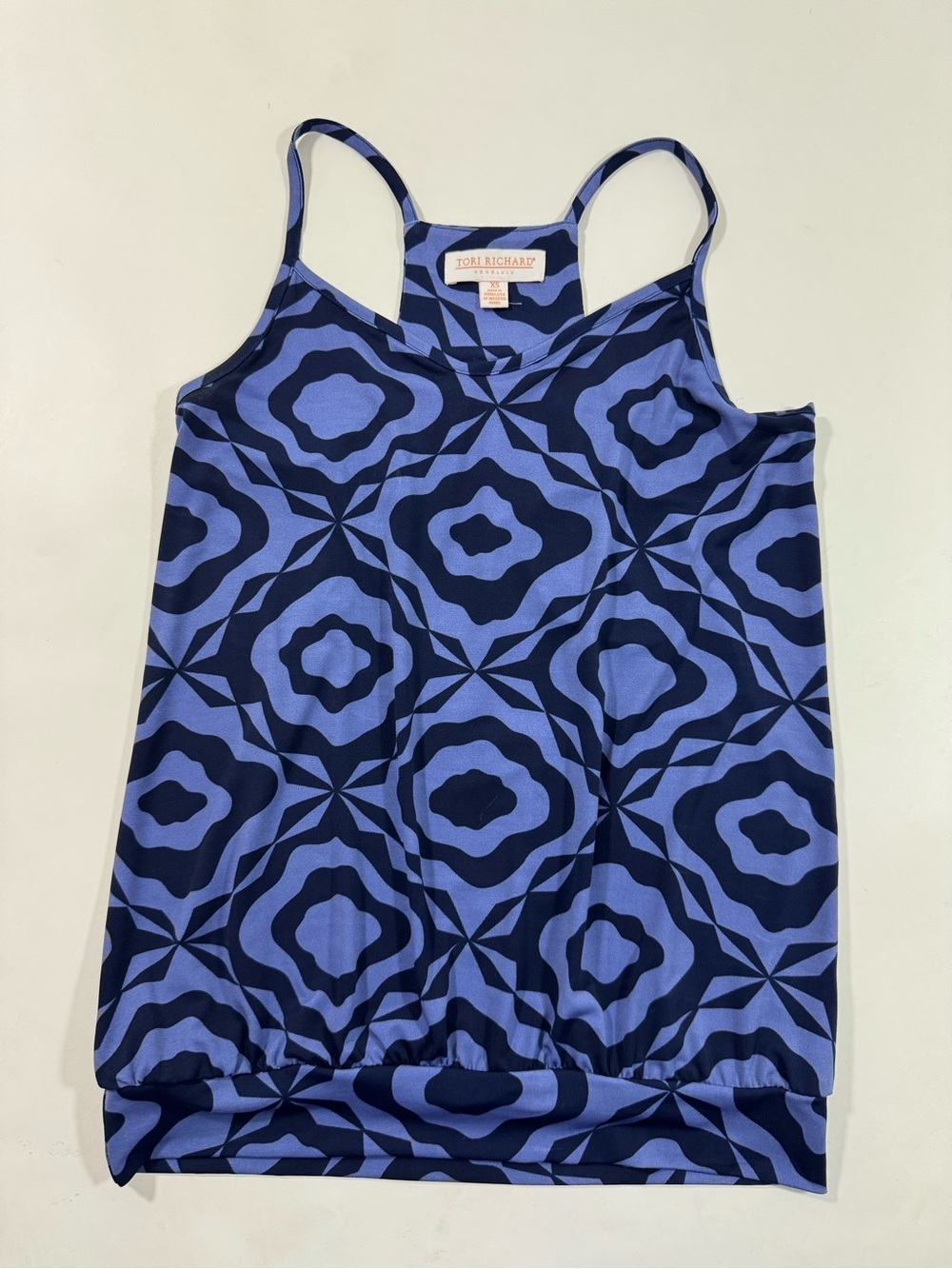 Tori Richard Blouson Halter Neck Tank Top Tropical